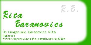 rita baranovics business card